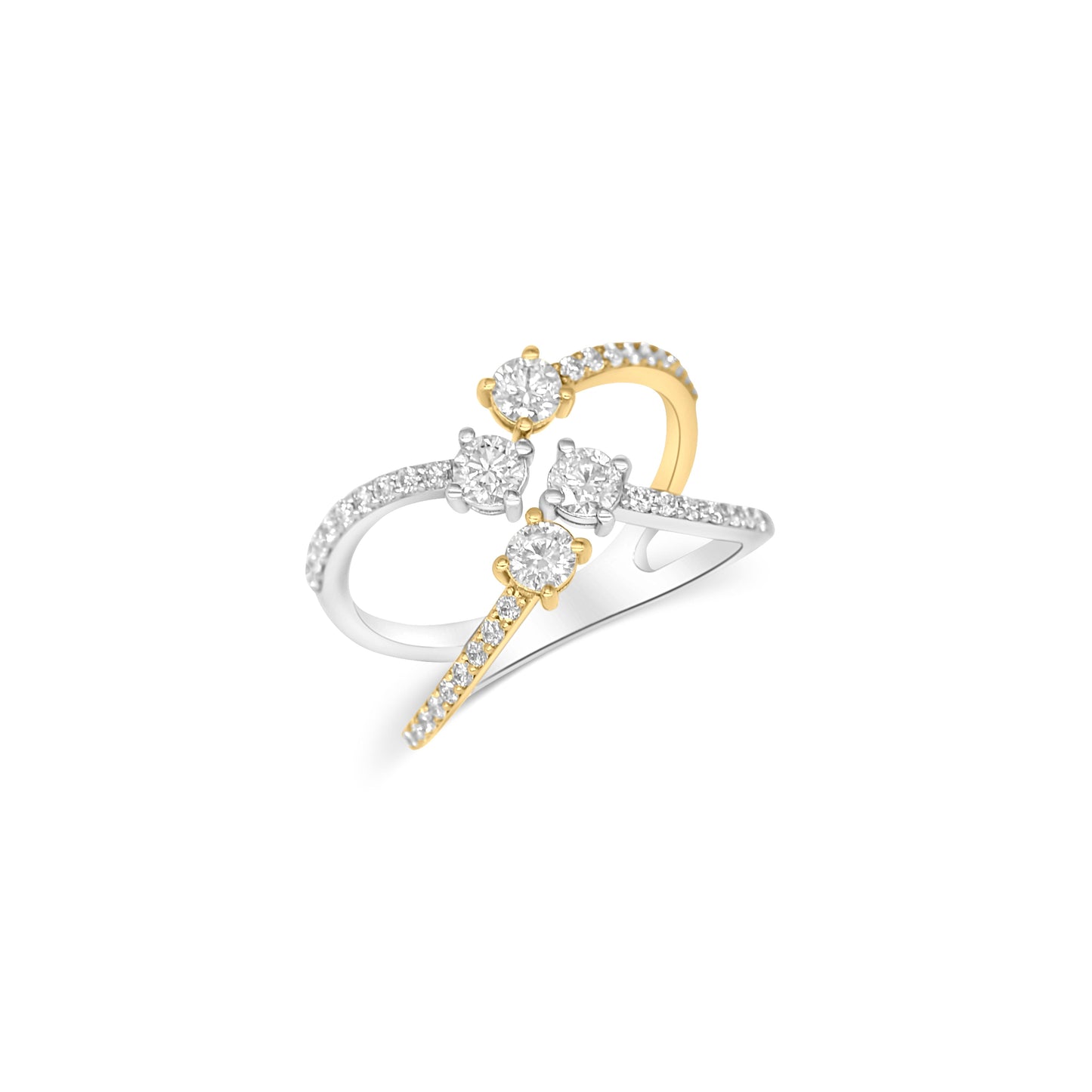 Floating Diamond Quad Ring